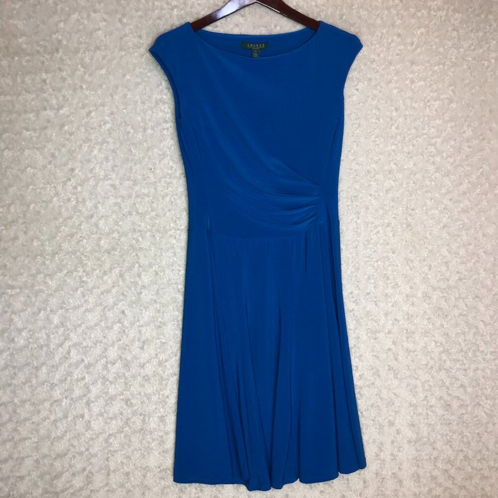 Lauren Ralph‎ Lauren Dress Sheath Cocktail Party Blue Size 4